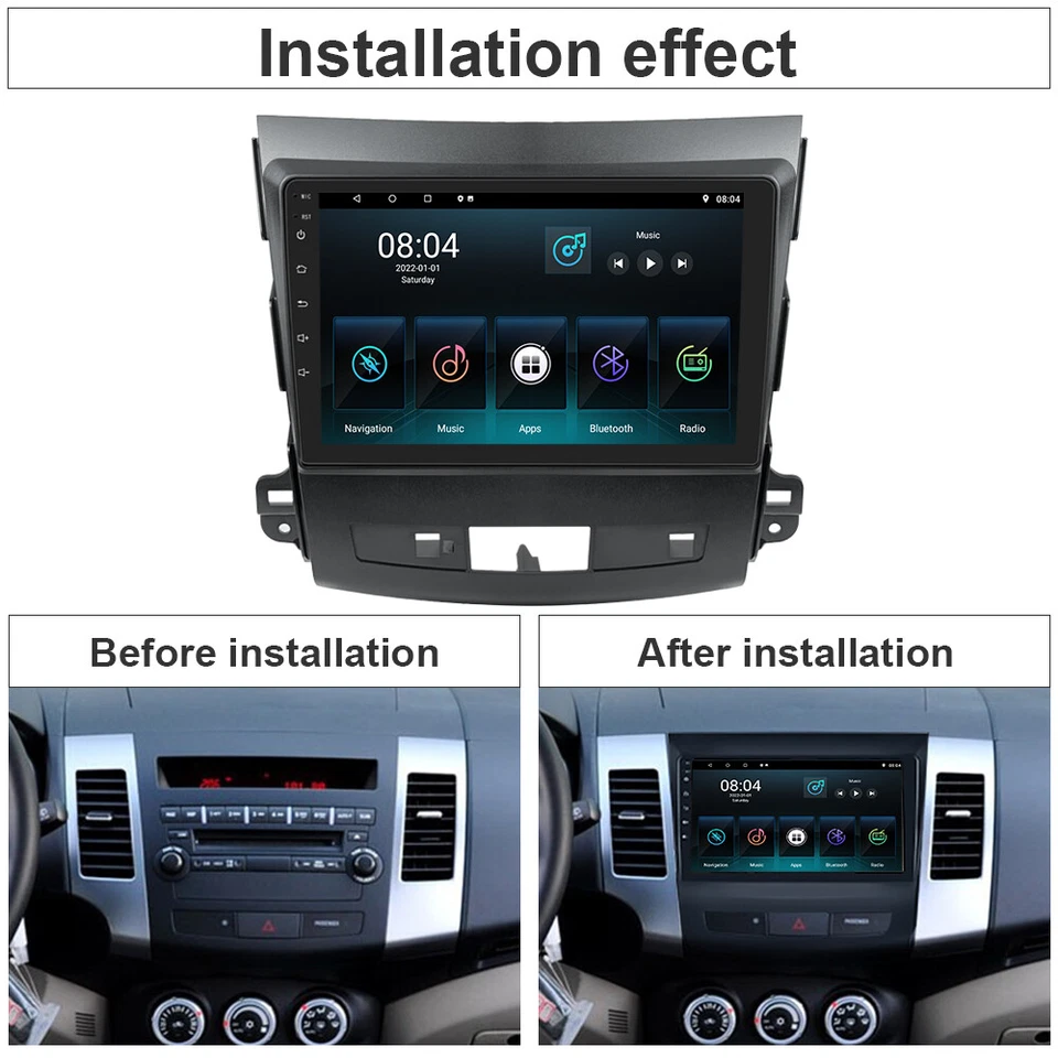 Для Mitsubishi Outlander 2006-2012 Android 13 автомобильное радио стерео 2 + 64G GPS Carplay - Изображение 2 из 4