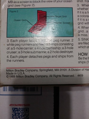 VINTAGE TRAVEL EDITION BATTLESHIP COMBAT NAVAL GAME 1989 MILTON BRADLEY - Picture 5 of 12