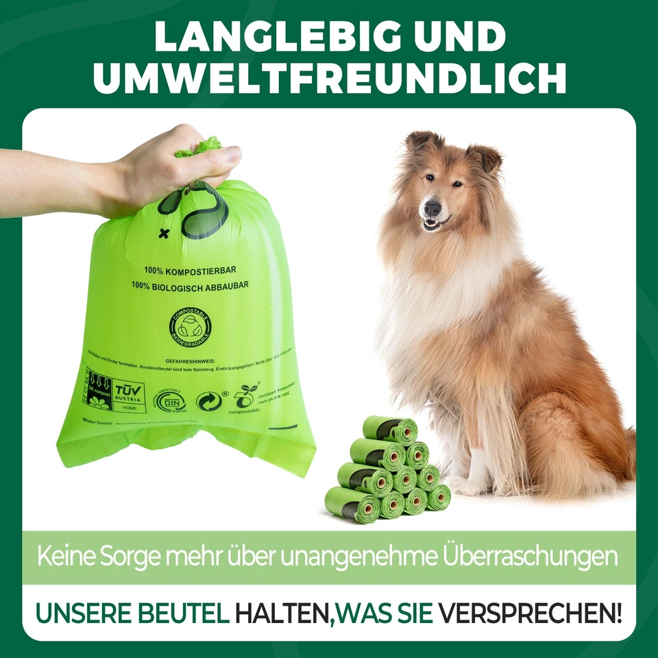 360/600pcs Biologisch abbaubar Gassibeutel Hundekotbeutel Hundebeutel+Spender - Bild 4 von 4