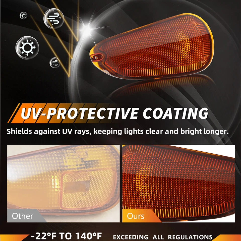 2X Amber Front Corner Signal Lights For 91-93 Dodge Stealth / Mitsubishi 3000GT - Image 2 of 4