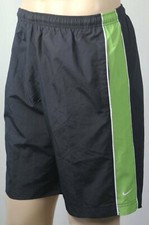 Nike Black Green White Swim Shorts Trunks Mesh Lining NWT