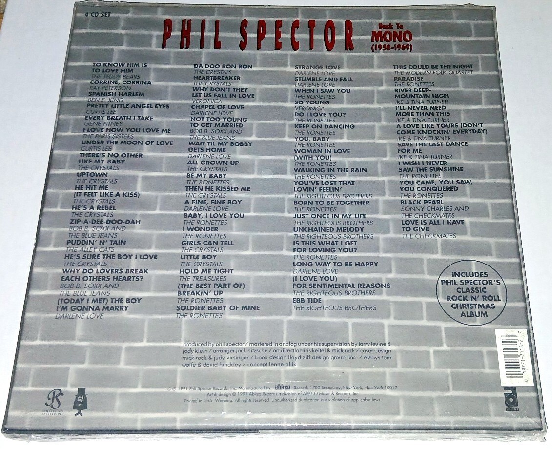 PHIL SPECTOR-BACK TO MONO:1958-1969-4CD 12 X 12 BOX SET