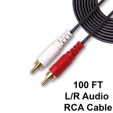 SatelliteSale 2 Male to 2 Male RCA Audio Stereo Composite Cable Black