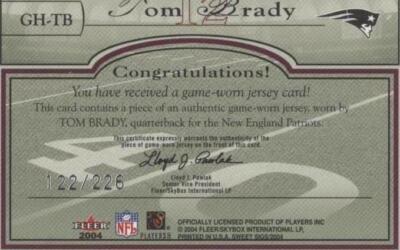 2004 Fleer Sweet Sigs Tom Brady #GH-TB for sale | eBay
