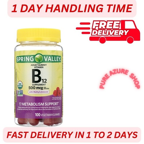 Spring Valley Organic Vegetarian Vitamin B12 for metabolism 500 mcg 100