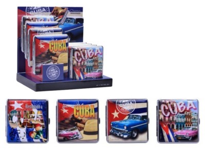 Zigarettenetui  Zigaretten Etui Box Dose Leder Motiv Design Serie Cuba 