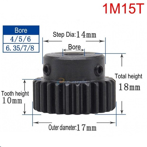 Ingranaggio Trasmissione Denti 1 Mod Spur Gear 10T-150T con Passo 45# Ingranaggio Pignone Acciaio - Foto 8 di 39