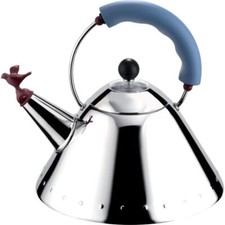 Alessi Bird Kettle with Whistle Blue Hob Kettle 9093 Michael Graves