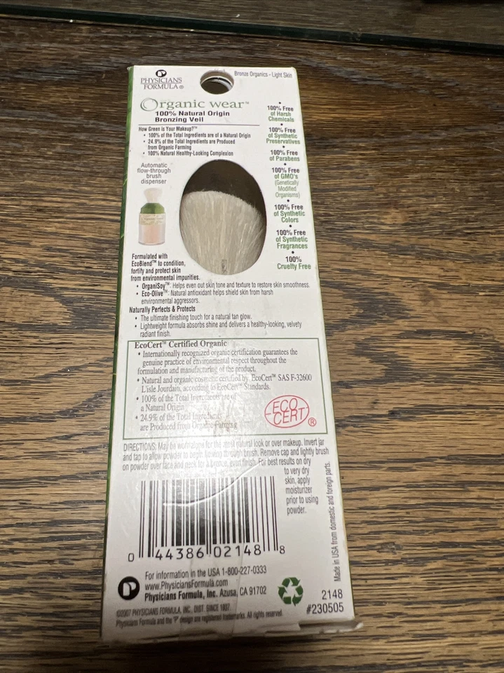 PHYSICIANS FORMULA ORGANIC BRONZING FACE POWDER #2148 BRONZE ORGANICS LIGHT SKIN - Image 2 of 2