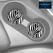 Zebra Stripes Pattern Custom Rubber Car Coaster Set Of 2 - Hot Item - Free Ship