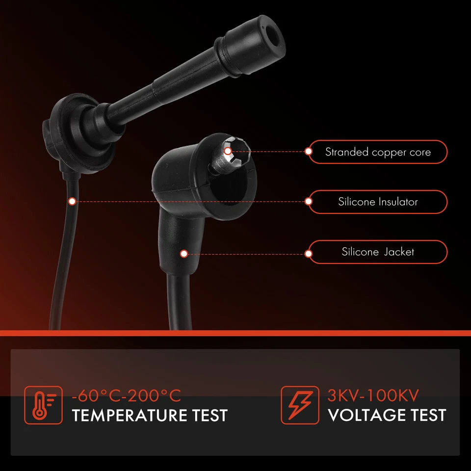 Juego de 6 cables de bujía para Toyota Corolla 1987-1989 MR2 1985-1989 Chevrolet Nova Foto 4 de 4