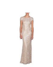 badgley mischka blush lace gown. New with tags