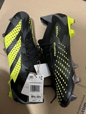 Adidas Predator Accuracy.1 Low INJ FG Black Yellow Soccer Cleats IG0782, Men 9.5