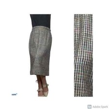 Vintage 1980s 80's Skirt Unsized Multicolor Tweed High Waist Ankle Length A5