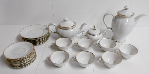 Hutschenreuther Service Teeservice Kaffeeservice Porzellan Goldrand 30 Teile - Bild 1 von 6