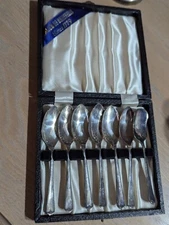 William Adams SHEFFIELD ENGLAND Grapefruit Spoon Set Silver Plate 