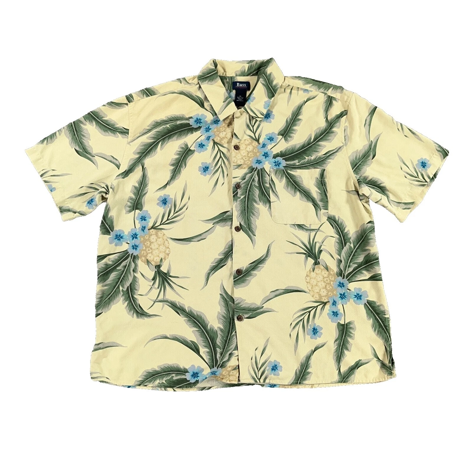 Bass Hawaiian Casual Button-Down Shirts for Men