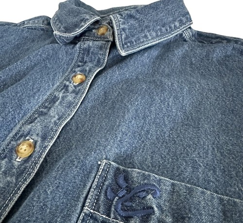 Chase Authentics Denim Shirt Size Large Long Sleeve Button Pocket Nascar Racing - Picture 4 of 7