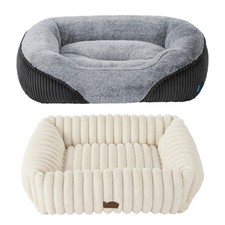 Bedsure Corduroy Fleece Dog Bed Medium Size Dog