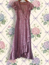 Lovely Feminine Per Una Floral Wrap Dress Size 12 Excellent Condition