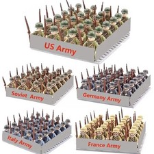 24pcs WW2 Army Figures Set USA UK GER FRA USSR Building Blocks Toy