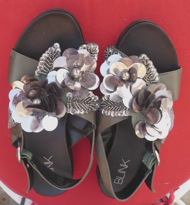 CHAUSSURES SANDALES FEMME/FILLE COLLECTION ETE MARQUE BLINK vert kaki TAILLE 38 - Photo 1/4