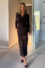 GIRL IN MIND Remington Brown Cowl Neck Midi Dress