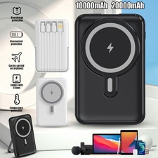 20000mAh Magnetic Power Bank Wireless Fast Charger W/ 4 Cables For iPhone 17-12