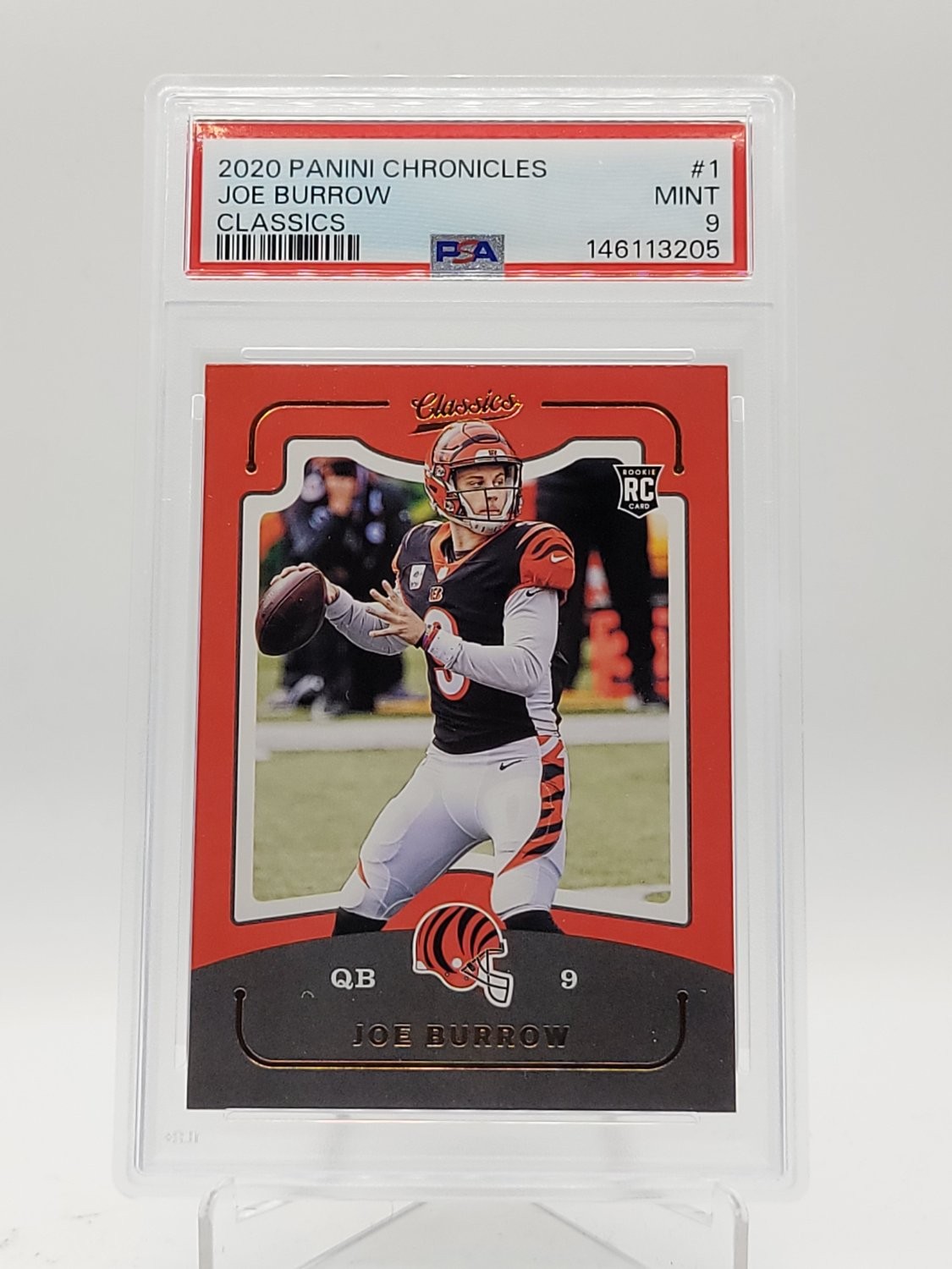 JOE BURROW 2020 PANINI CHRONICLES CLASSICS ROOKIE RC #1 BENGALS PSA 9 Q7629