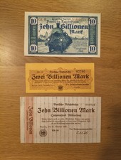 Billionen Mark Geldschein 1923 Deutsche Reichsbahn