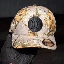 Hurley Realtree Camo Flexfit Men's Baseball Hat S/M Tan/Brown