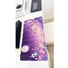Dreamy Purple Starry Sky Moon Large Gaming Mouse Pad 23.6"x11.5" Non-Slip Mat