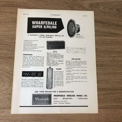 GRAM175 MAGAZINE ADVERT 11X8 WHARFEDALE SUPER 8/RS/DD
