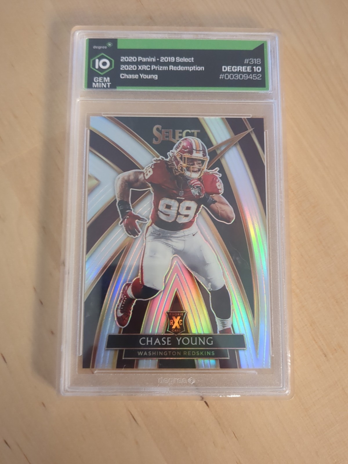 2019 Panini Select - 2020 Xrc Prizm Redemption Chase Young #318 (RC)