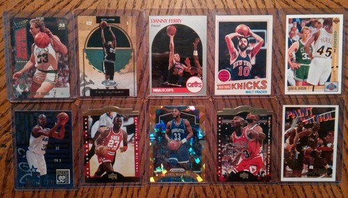 Vintage Basketball Star Card Lot - 10 Cards - Jordan, Bird, O'Neil