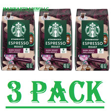 3 Pack Starbucks Whole Bean Coffee, Espresso Roast Dark (40 oz.) Great Price 10.66 per pound