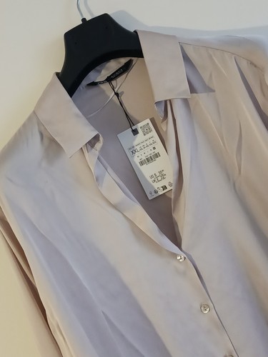Zara Womens Beige Button Up Blouse 2XL XXL Oversized Relaxed Comfortable ,BNWT - Picture 5 of 8