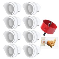 DIY Chicken Feeder Ports Rain Proof Gravity Feed Kits for Buckets, Bins, Trou...