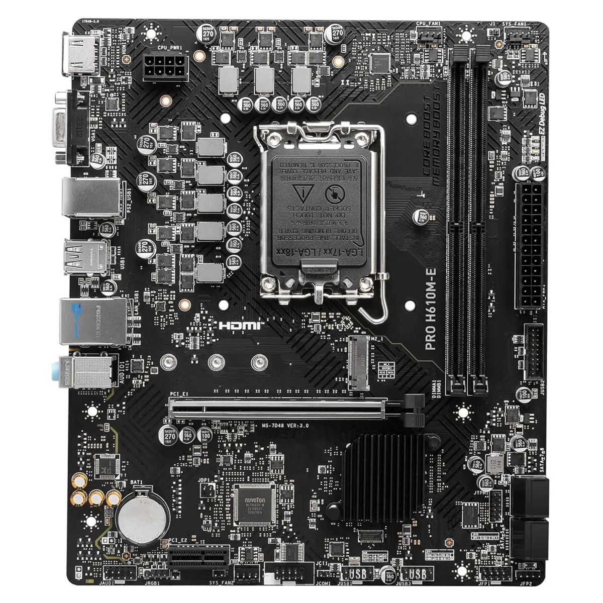 MSI Pro H610m-e LGA1700 DDR5 Micro ATX Mainboard Max 96GB 5600MHz XMP LED - Bild 3