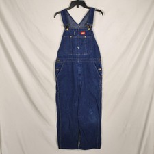 Dickies Denim Bib Overalls Mens Blue Workwear Carpenter Utility Pockets
