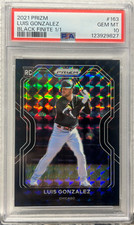 2021 Panini Prizm Luis Gonzalez TRUE BLACK FINITE 1/1 ROOKIE RC #163 PSA 10