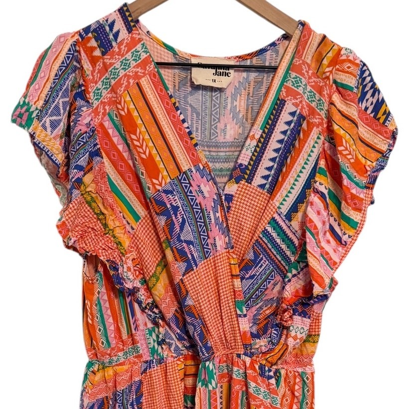 SAVANNA JANE Patchwork Boho Aztec Multicolor Mini… - image 4
