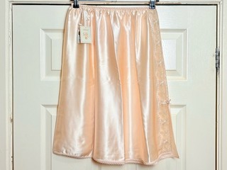 M&S Half Slip peach silk SILKY SATIN M@S Satin HALF SLIP Petticoat 14 bnwt