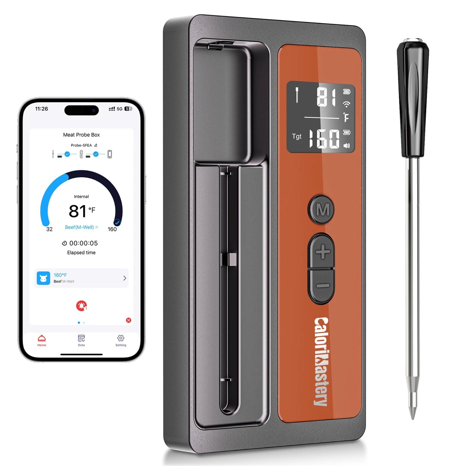 Wireless Meat Thermometer 500FT Bluetooth 5.2 - Smart Cooking & Grilling