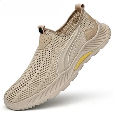 Men's Mesh Flats Shoes Breathable Loafers Casual Shoes Outdoor Walking Sneakers