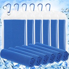 Cooling Towels 6 Pack 40x12" Sport Towels for Neck Face Dark Blue