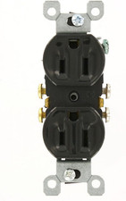 15 Amp, 125V, Duplex Receptacle, Residential Grade, Grounding, All Screws Backed