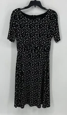 Jessica Howard Preowned Womens Black Polka Dot Dress Size 6 Short Sleeve