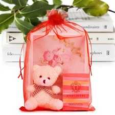 50 Pack Large Organza Bags 8x12 Inch Mesh Drawstring Gift Bags Jewelry Pouches