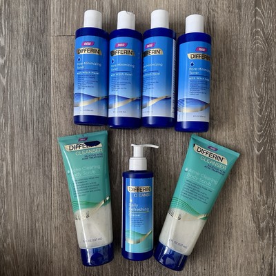 Differin Pore Minimizing Toner Body Scrub Daily Cleanser Salicylic Acid x7 Lot